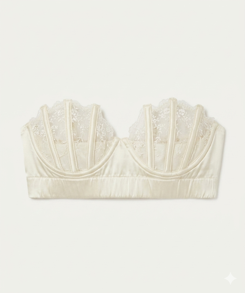 Shell Bra with French Lace Insert