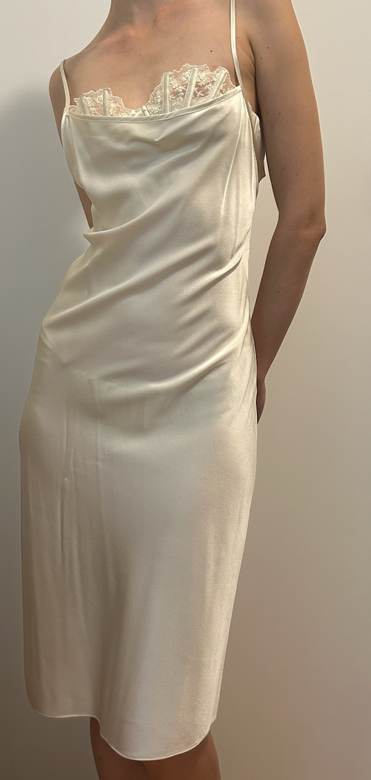 Silk Cowl Slip Dress